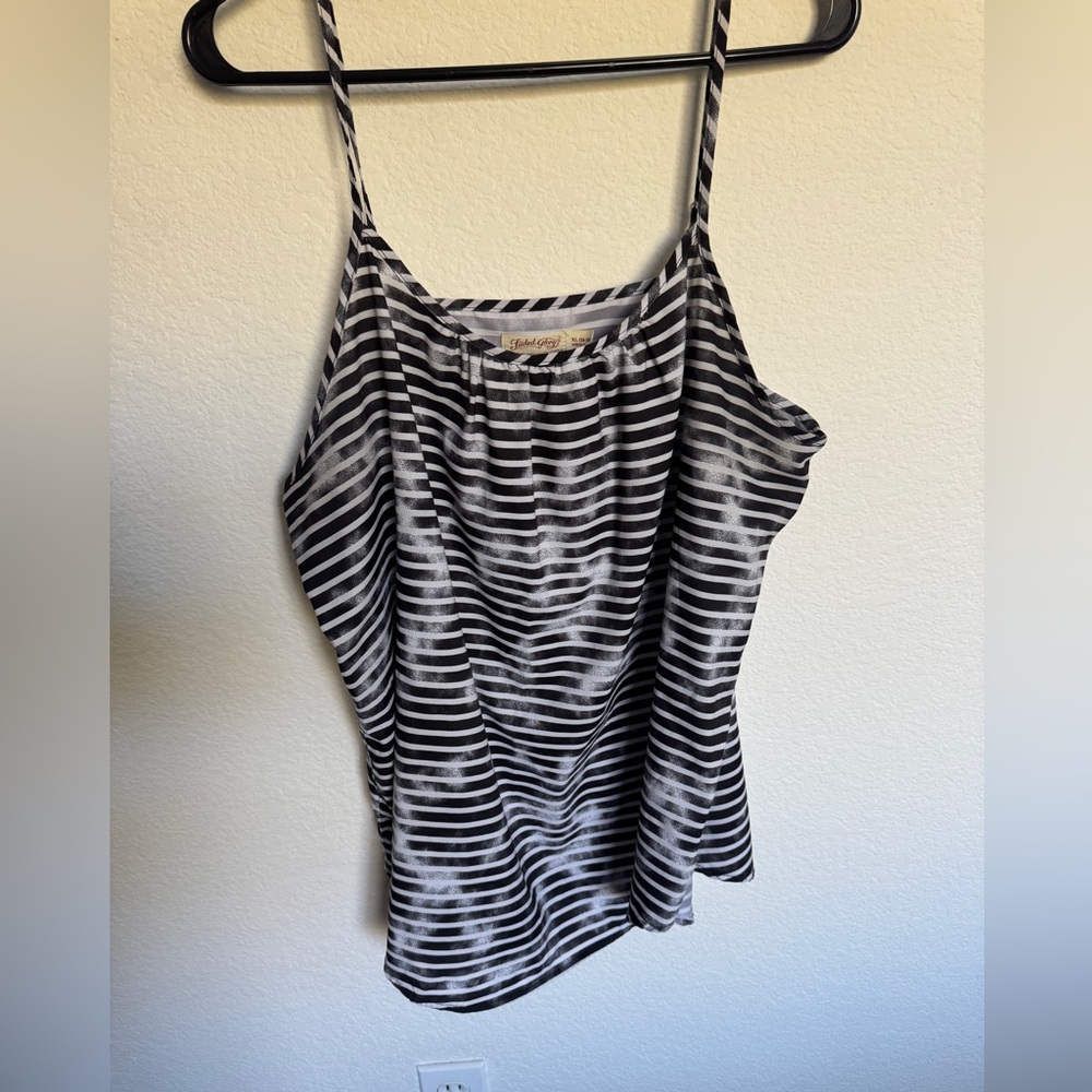 Faded Glory Black and White Striped Camisole